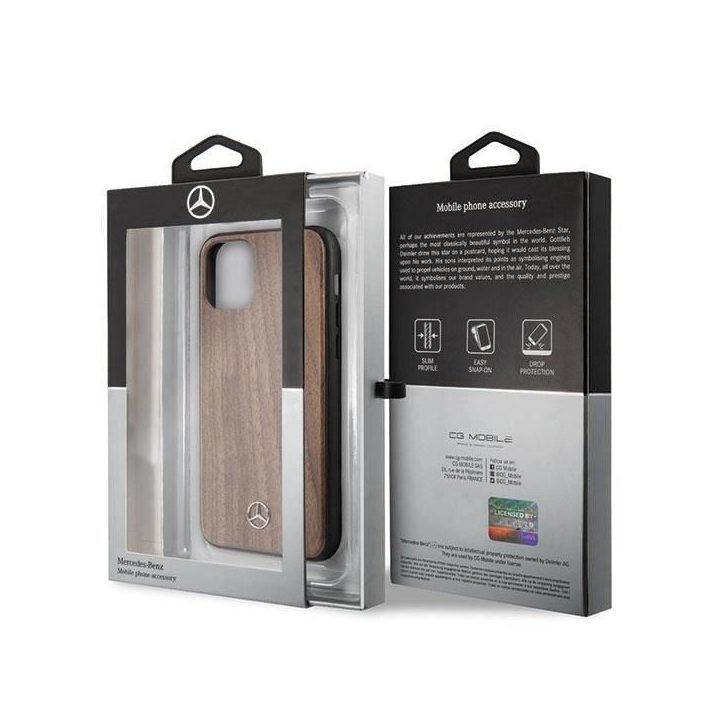 Mercedes MEHCN65VWOLB iPhone 11 Pro Max deklas brązowy/brown Wood Line Walnut