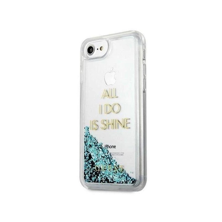 Guess GUHCP7GLUQBL iPhone 6/7/8 /SE 2020 / SE 2022 mėlynos/mėlynos spalvos deklas Liquid Glitter Party