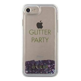 Guess GUHCP7GLUQPU iPhone 6/7/8 /SE 2020 / SE 2022 violetinės/violetinės spalvos deklas Liquid Glitter Party