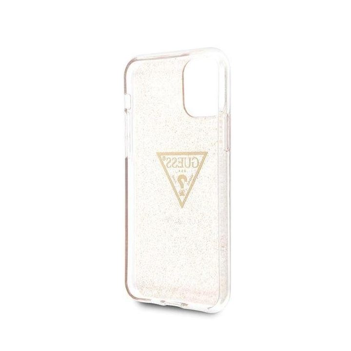 Guess GUHCN58SGTLGO iPhone 11 Pro aukso/aukso spalvos deklas Glitter Triangle