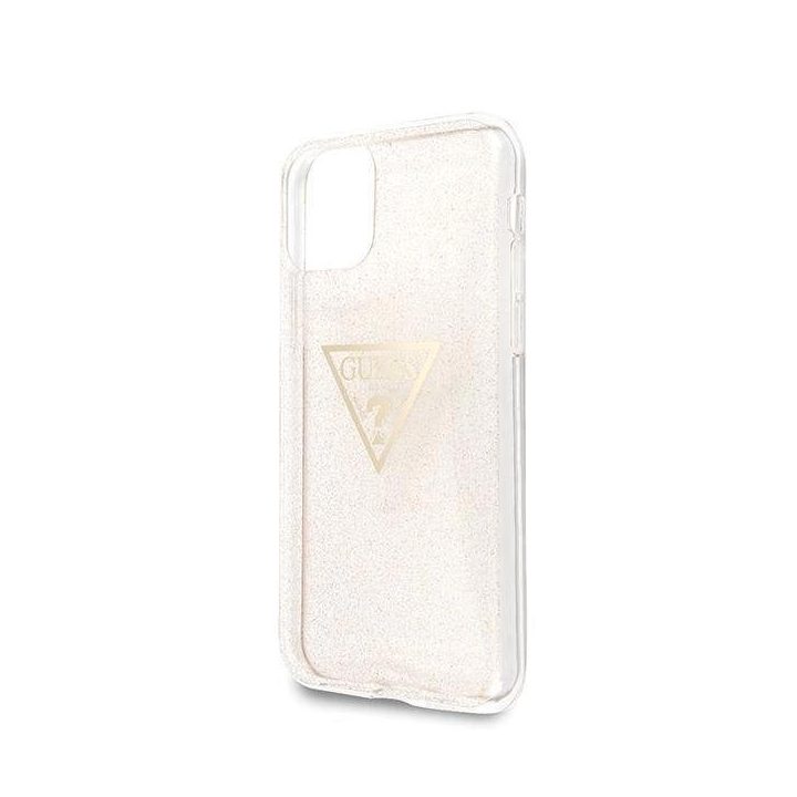 Guess GUHCN58SGTLGO iPhone 11 Pro aukso/aukso spalvos deklas Glitter Triangle