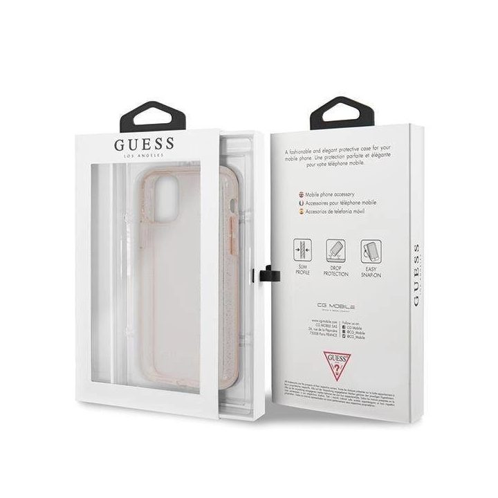 Guess GUHCN58PCGLPI iPhone 11 Pro rožinės/rožinės spalvos deklas Glitter