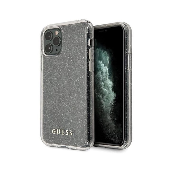 Guess GUHCN58PCGLSI iPhone 11 Pro sidabrinis/sidabrinis deklas Glitter