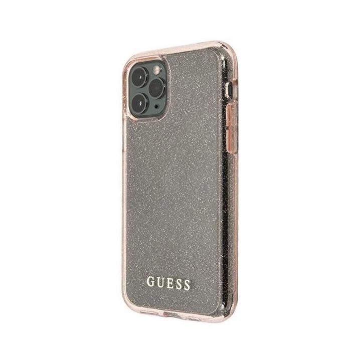 Guess GUHCN65PCGLPI iPhone 11 Pro Max rožinės/rožinės spalvos deklas Glitter