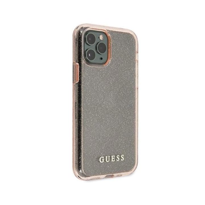 Guess GUHCN65PCGLPI iPhone 11 Pro Max rožinės/rožinės spalvos deklas Glitter