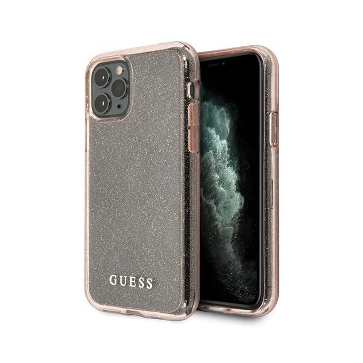 Guess GUHCN65PCGLPI iPhone 11 Pro Max rožinės/rožinės spalvos deklas Glitter