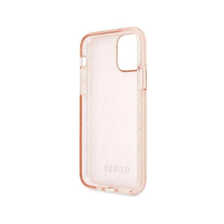 Guess GUHCN65PCGLPI iPhone 11 Pro Max rožinės/rožinės spalvos deklas Glitter