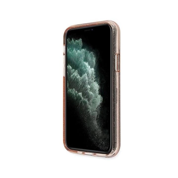 Guess GUHCN65PCGLPI iPhone 11 Pro Max rožinės/rožinės spalvos deklas Glitter