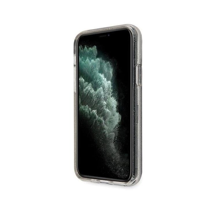 Guess GUHCN65PCGLSI iPhone 11 Pro Max sidabrinės/sidabrinės spalvos deklas Glitter