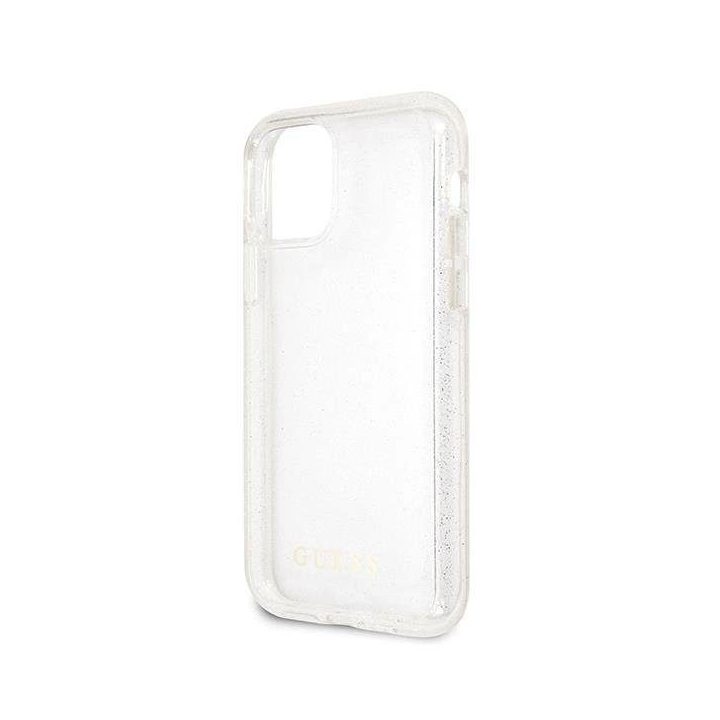 Guess GUHCN65PCGLSI iPhone 11 Pro Max sidabrinės/sidabrinės spalvos deklas Glitter