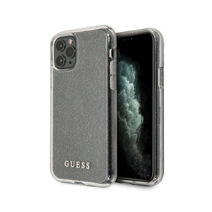 Guess GUHCN65PCGLSI iPhone 11 Pro Max sidabrinės/sidabrinės spalvos deklas Glitter