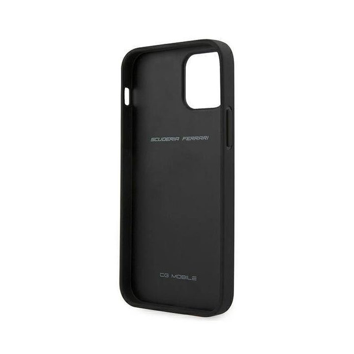 Ferrari FEHQUHCP12LBK iPhone 12 Pro Max 6,7 juodos/juodos spalvos deklas Off Track Quilted