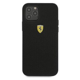 Ferrari FESPEHCP12MBK iPhone 12/12 Pro 6,1 juodos/juodos spalvos deklas On Track Perforated