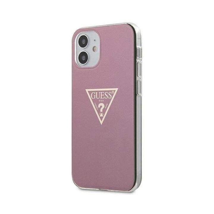 Guess GUHCP12SPCUMPTPI iPhone 12 mini 5,4 rožinės/rožinės spalvos deklas Metallic Collection
