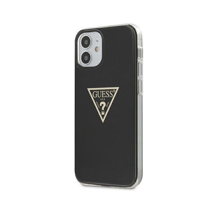 Guess GUHCP12SPCUMPTBK iPhone 12 mini 5,4 juodos/juodos spalvos deklas Metallic Collection