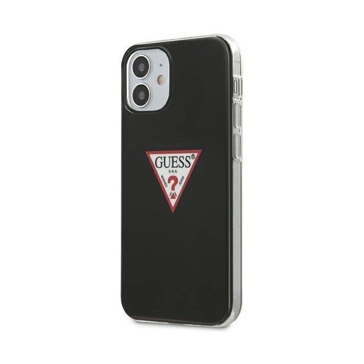 Guess GUHCP12SPCUCTLBK iPhone 12 mini 5,4 juodas/juodas deklas Triangle Collection