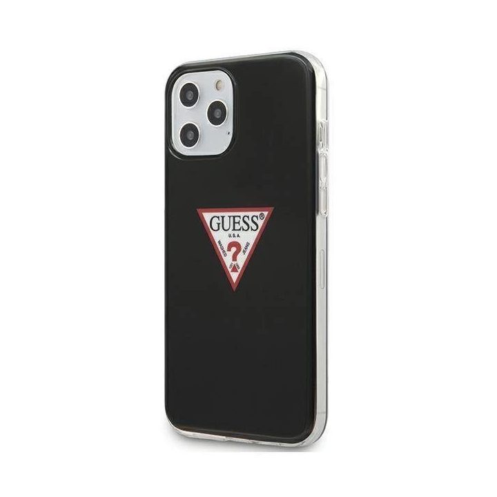 Guess GUHCP12MPCUCTLBK iPhone 12/12 Pro 6.1 juodos/juodos spalvos deklas Triangle Collection