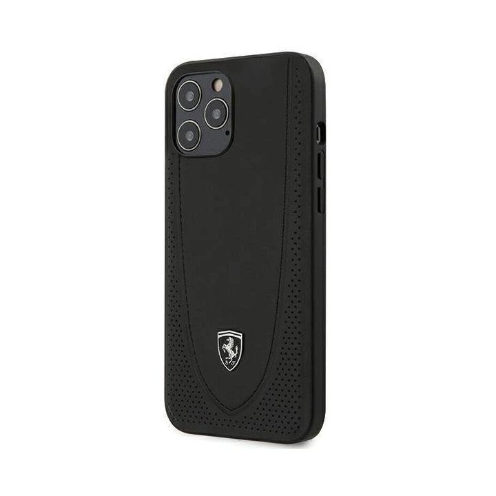 Ferrari FEOGOHCP12LBK iPhone 12 Pro Max 6,7 juodos/juodos spalvos deklas Off Track Perforated