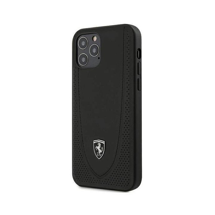Ferrari FEOGOHCP12MBK iPhone 12/12 Pro 6,1 juodos/juodos spalvos deklas Off Track Perforated