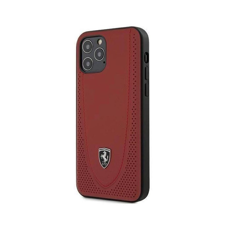 Ferrari FEOGOHCP12MRE iPhone 12/12 Pro 6,1 raudonos/raudonos spalvos deklas Off Track Perforated