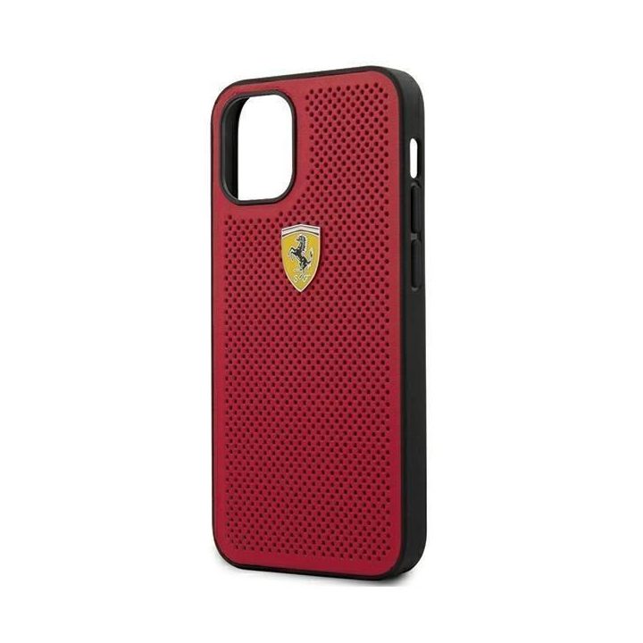 Ferrari FESPEHCP12SRE iPhone 12 mini 5,4 raudonos/raudonos spalvos deklas On Track Perforated