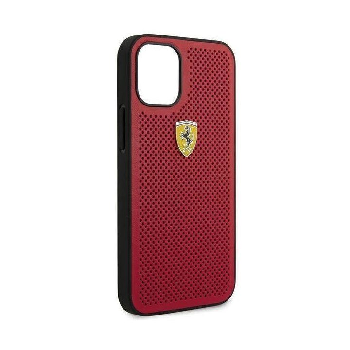 Ferrari FESPEHCP12SRE iPhone 12 mini 5,4 raudonos/raudonos spalvos deklas On Track Perforated
