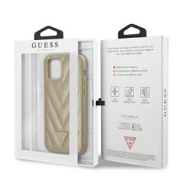 Guess GUHCP12SPUVQQTMLBE iPhone 12 mini 5,4 aukso/aukso spalvos deklas V-Quilted Collection