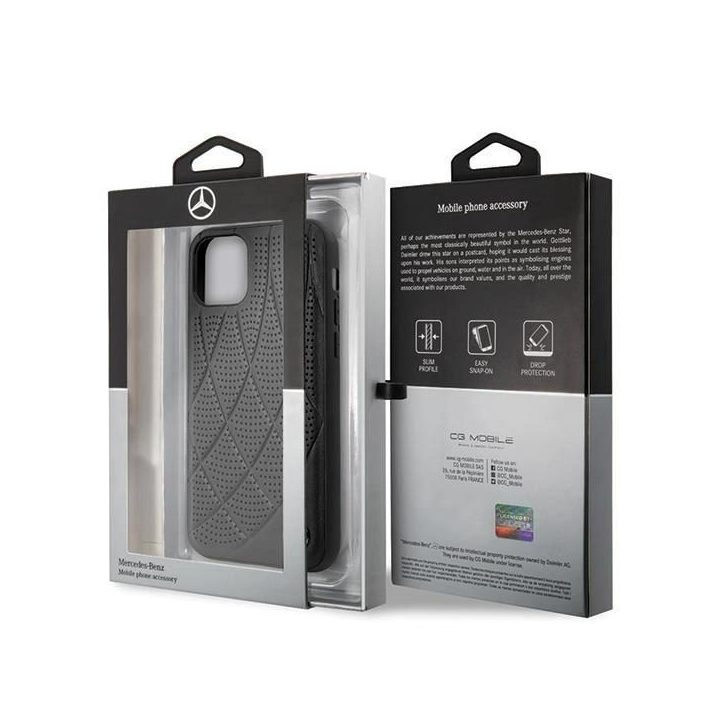 Mercedes MEHCP12SDIQBK iPhone 12 mini 5,4 juodos/juodos spalvos deklas Bow Line