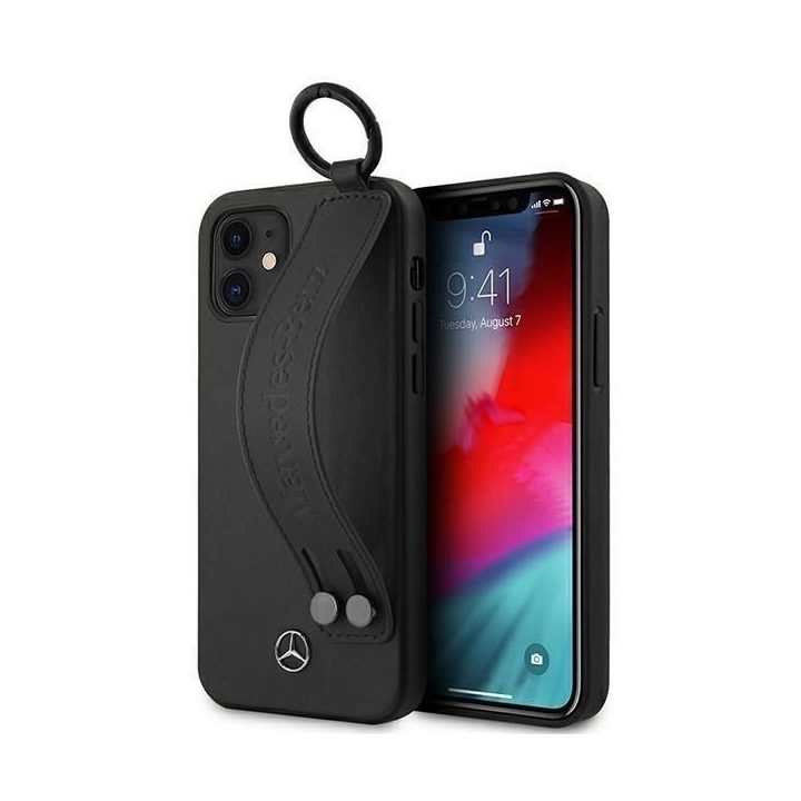 Mercedes MEHCP12SLSSBK iPhone 12 mini 5,4 juodos/juodos spalvos deklas Strap Line