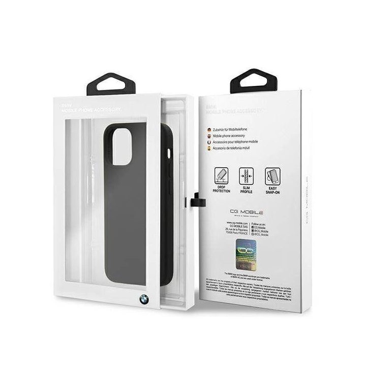 Dėklas BMW BMHCP12SSILBK iPhone 12 mini 5,4 juodos/juodos spalvos deklas Silikoninis parašas