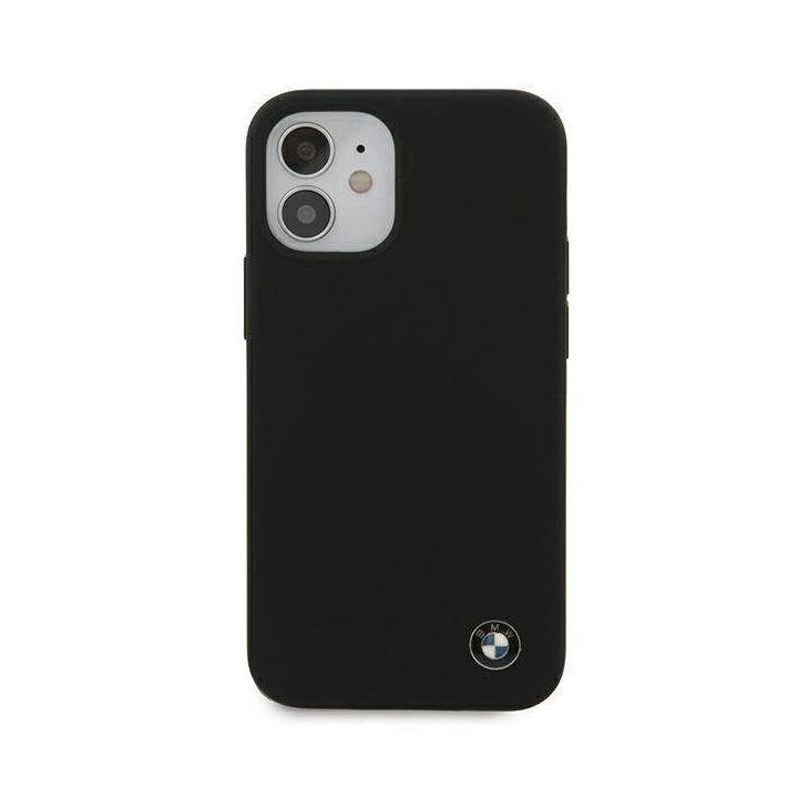 Dėklas BMW BMHCP12SSILBK iPhone 12 mini 5,4 juodos/juodos spalvos deklas Silikoninis parašas