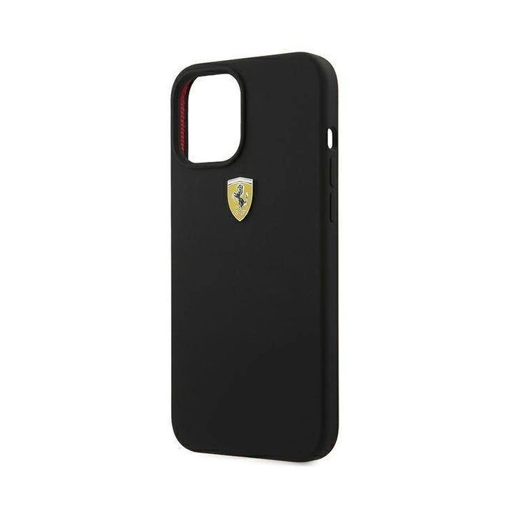 Ferrari FESSIHCP12LBK iPhone 12 Pro Max 6,7 juodos/juodos spalvos deklas On Track Silicone