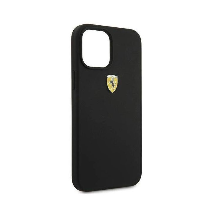 Ferrari FESSIHCP12LBK iPhone 12 Pro Max 6,7 juodos/juodos spalvos deklas On Track Silicone