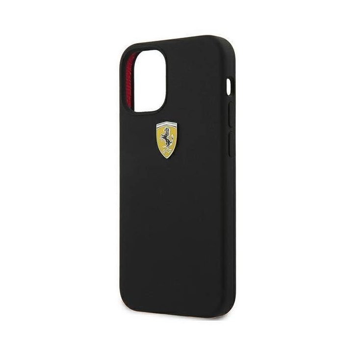 Ferrari FESSIHCP12SBK iPhone 12 mini 5,4 juodas/juodas deklas On Track silikoninis