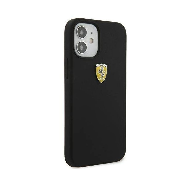 Ferrari FESSIHCP12SBK iPhone 12 mini 5,4 juodas/juodas deklas On Track silikoninis