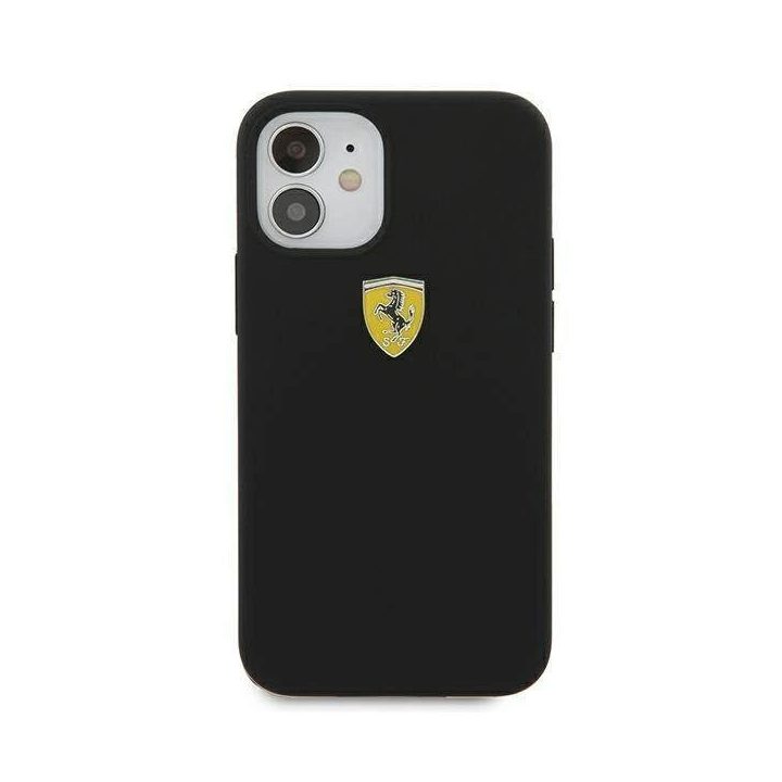 Ferrari FESSIHCP12SBK iPhone 12 mini 5,4 juodas/juodas deklas On Track silikoninis