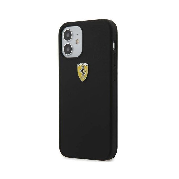 Ferrari FESSIHCP12SBK iPhone 12 mini 5,4 juodas/juodas deklas On Track silikoninis