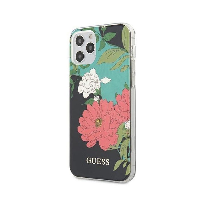 Guess GUHCP12LIMLFL01 iPhone 12 Pro Max 6,7 juoda/juoda N°1 gėlių kolekcija