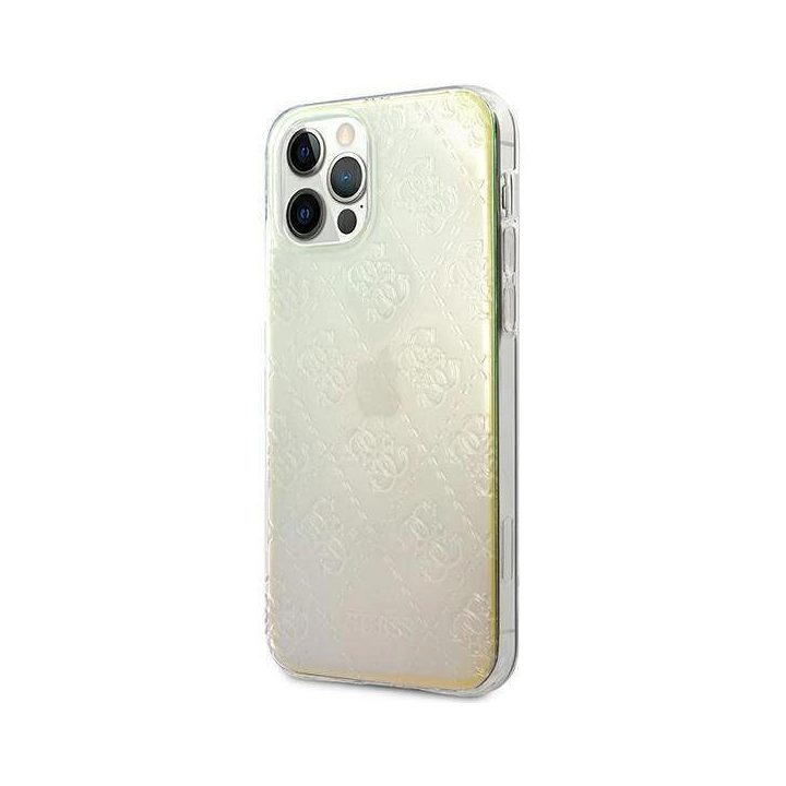 Guess GUHCP12M3D4GIRBL iPhone 12/12 Pro 6.1 vaivorykštinis/iridescentinis deklas 4G 3D Pattern Collection