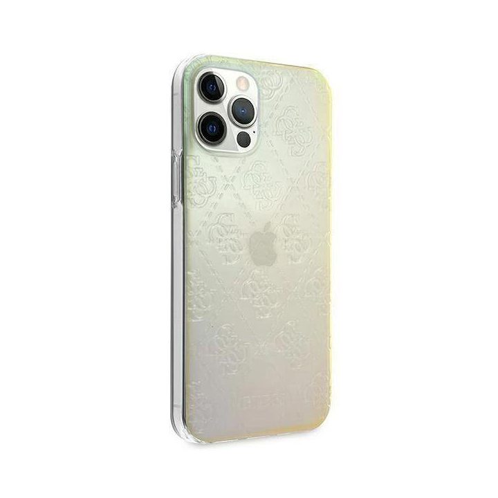 Guess GUHCP12M3D4GIRBL iPhone 12/12 Pro 6.1 vaivorykštinis/iridescentinis deklas 4G 3D Pattern Collection