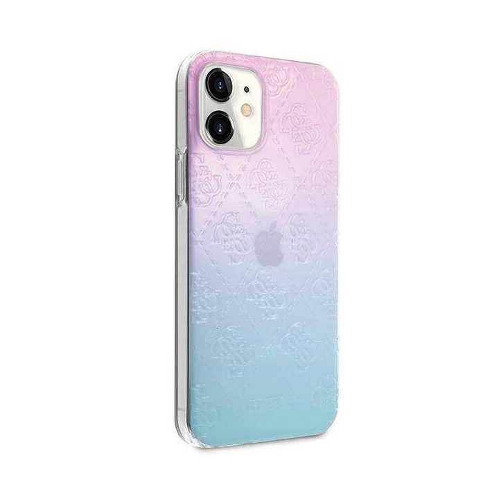 Guess GUHCP12S3D4GGBP iPhone 12 mini 5.4 mėlynai rožinis/mėlynai rožinis deklas 4G 3D Pattern Collection