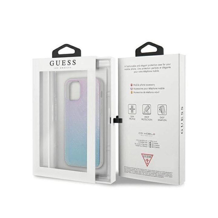 Guess GUHCP12S3D4GGBP iPhone 12 mini 5.4 mėlynai rožinis/mėlynai rožinis deklas 4G 3D Pattern Collection