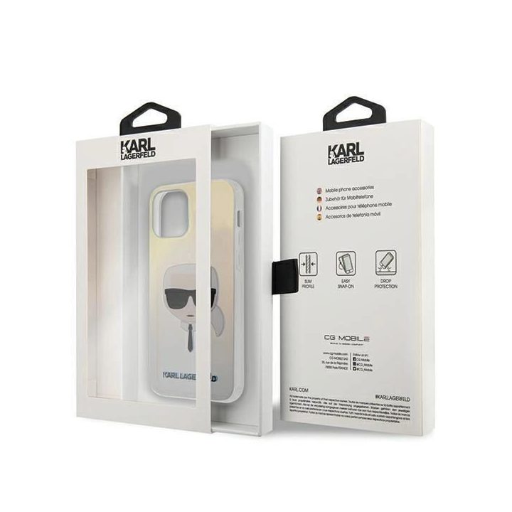 Karl Lagerfeld KLHCP12SPCKHML iPhone 12 mini 5,4 daugiaspalvis deklas Iridescent Karl`s Head