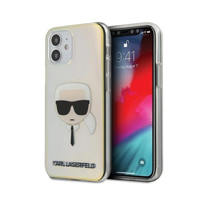 Karl Lagerfeld KLHCP12SPCKHML iPhone 12 mini 5,4 daugiaspalvis deklas Iridescent Karl`s Head