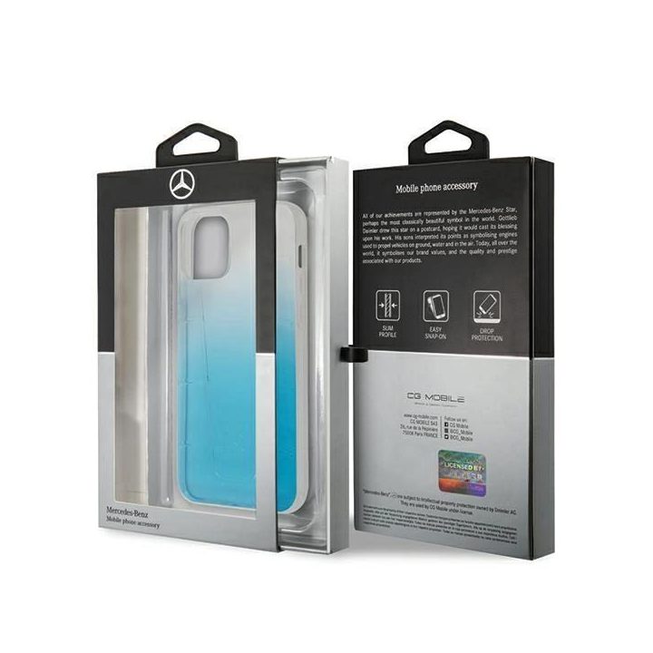 Mercedes MEHCP12MCLGBL iPhone 12/12 Pro 6,1 mėlynos spalvos deklas Transparent Line