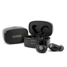 Guess GUTWSJL4GBK TWS Bluetooth ausinės + juoda/juoda 4G stotelė