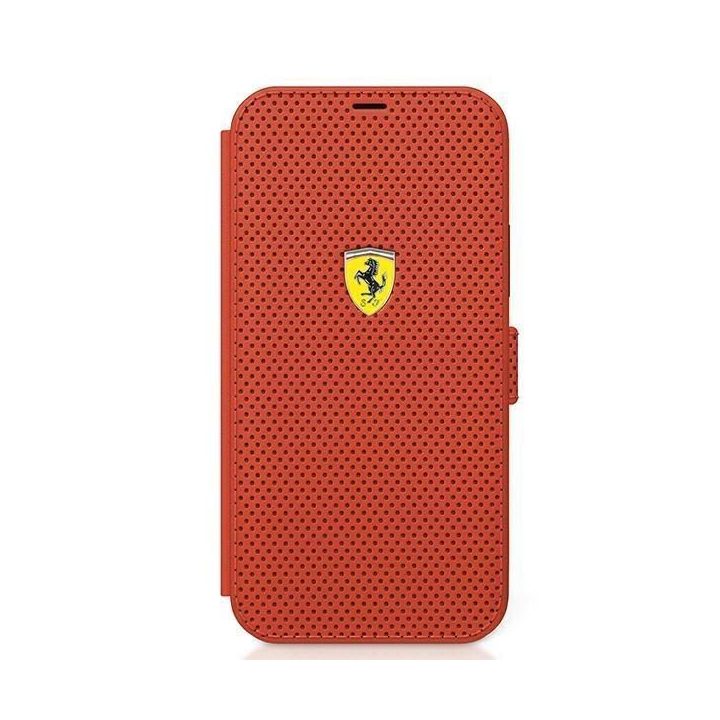 Ferrari FESPEFLBKP12SRE iPhone 12 mini 5,4 raudona/raudona knyga On Track su perforacija