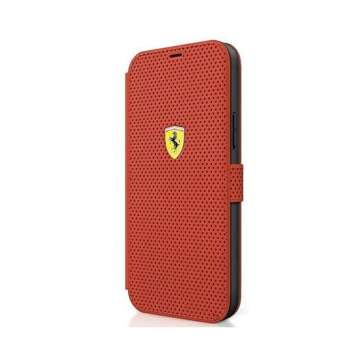 Ferrari FESPEFLBKP12SRE iPhone 12 mini 5,4 raudona/raudona knyga On Track su perforacija