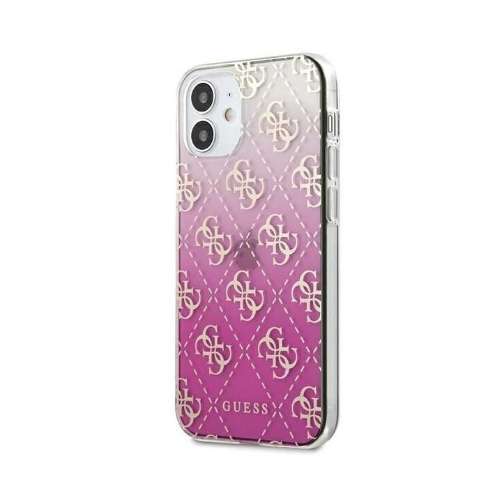 Guess GUHCP12SPCU4GGPI iPhone 12 mini 5,4 rožinės/rožinės spalvos deklas 4G Gradient