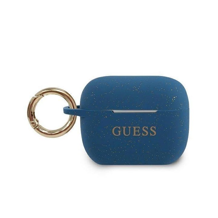 Guess GUACAPSILGLBL AirPods Pro dangtelis mėlynas/mėlynas Silikono blizgučiai
